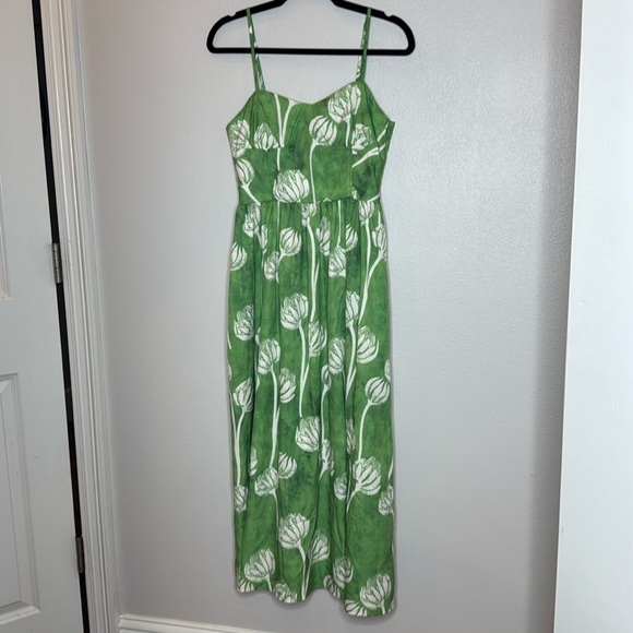 SUNDAYUP a-line midi‎ dress in jayde floral green - Picture 1 of 16